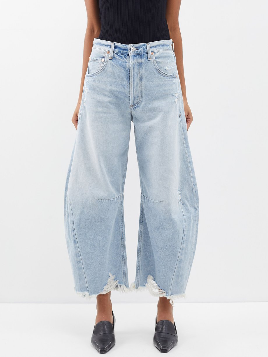 Blue Horseshoe distressed wide-leg jeans | Citizens of Humanity