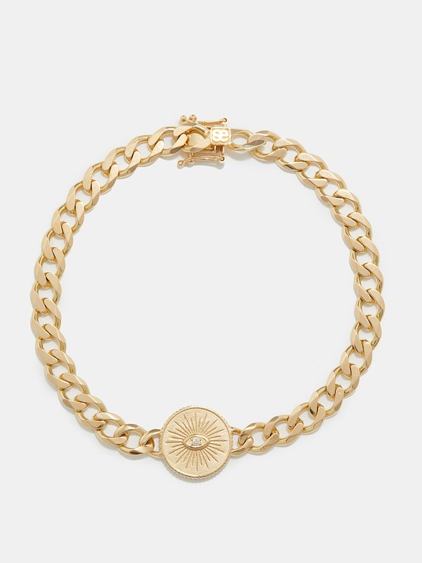 Sydney Evan Marius evil eye diamond & 14kt gold bracelet