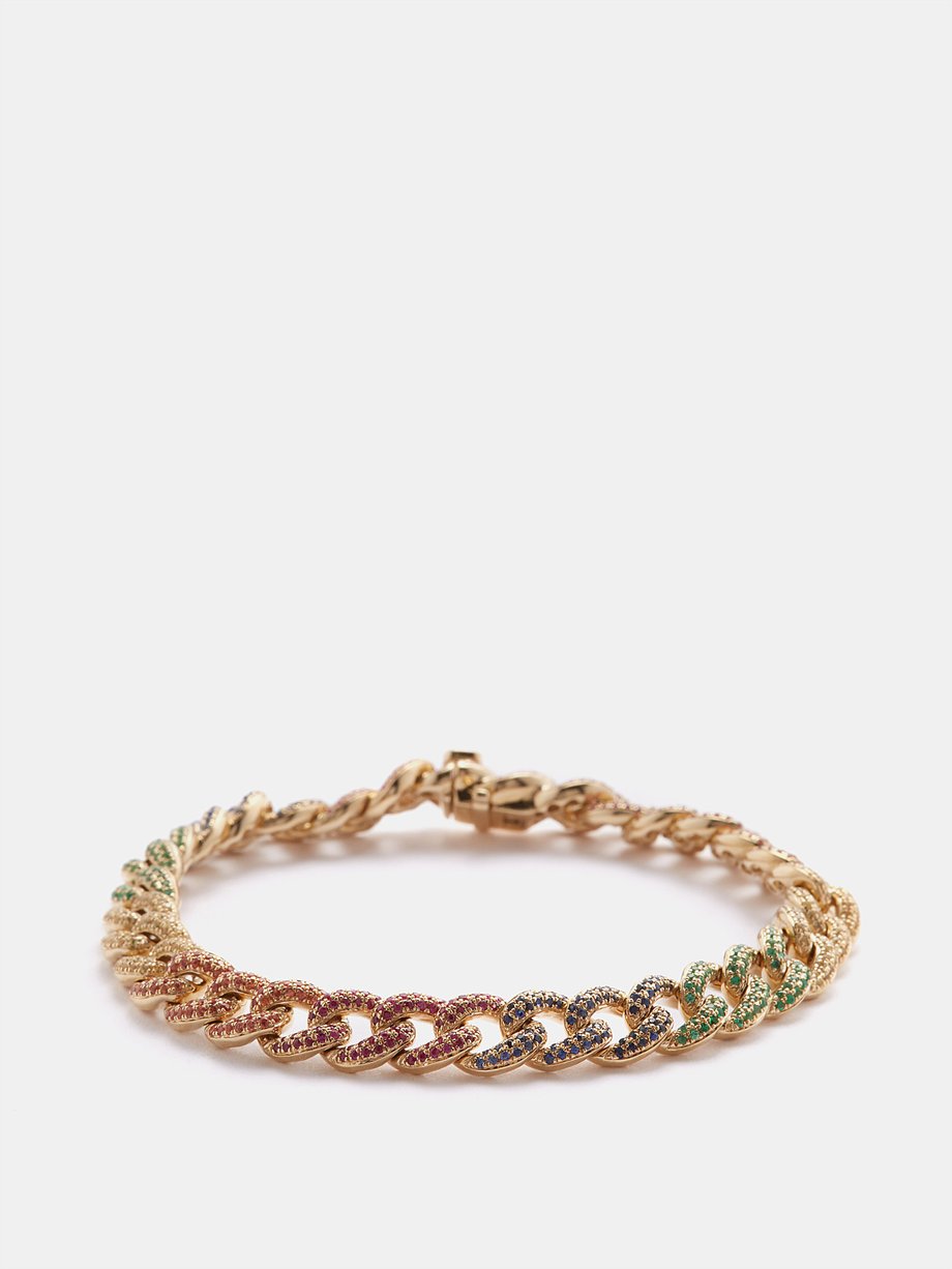 Sydney Evan Sapphire & 14kt gold chain-link bracelet