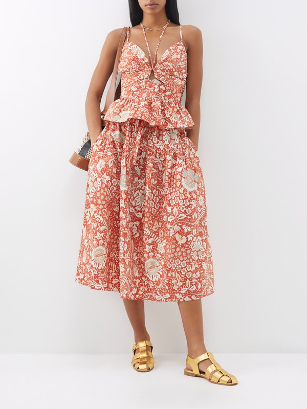 Floral Peplum Hem Dress