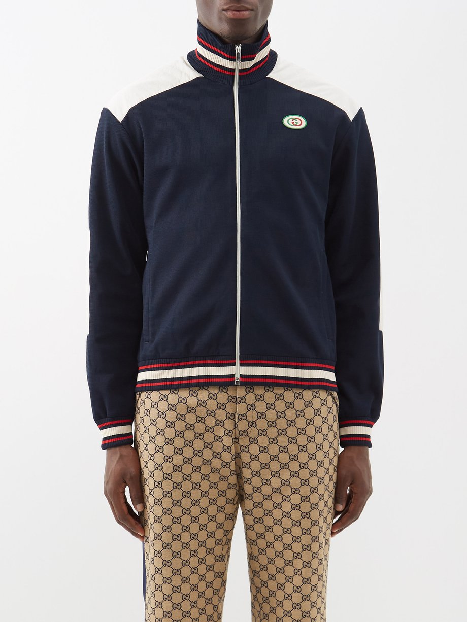 Navy Striped jersey track jacket | Gucci | MATCHESFASHION UK