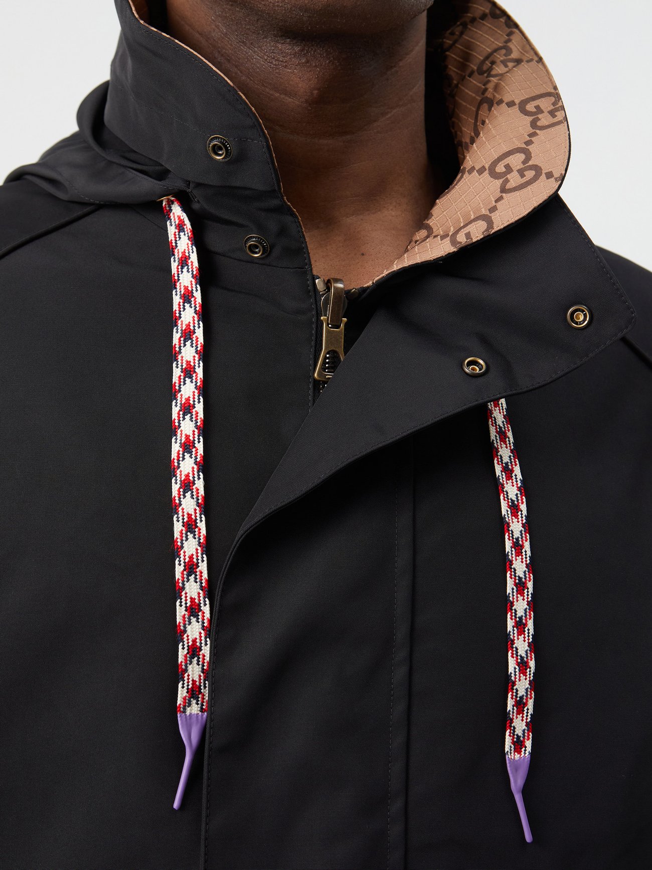 Black Reversible hooded jacket, Gucci