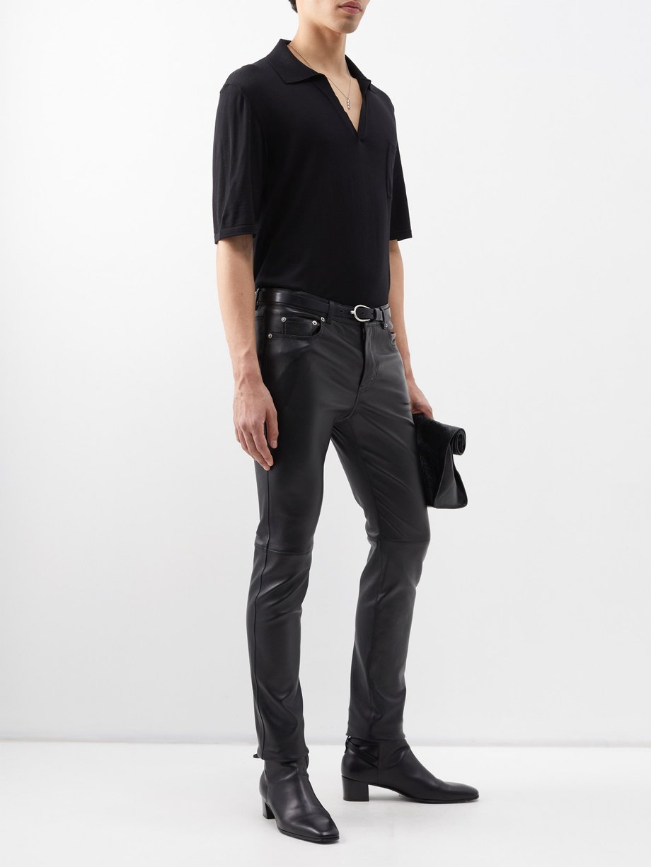 Leather trousers Balmain Black size M International in Leather - 40112770