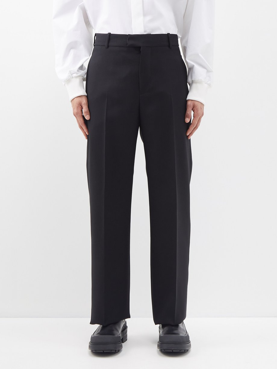 Black Wool-twill tailored trousers | Alexander McQueen | MATCHESFASHION US