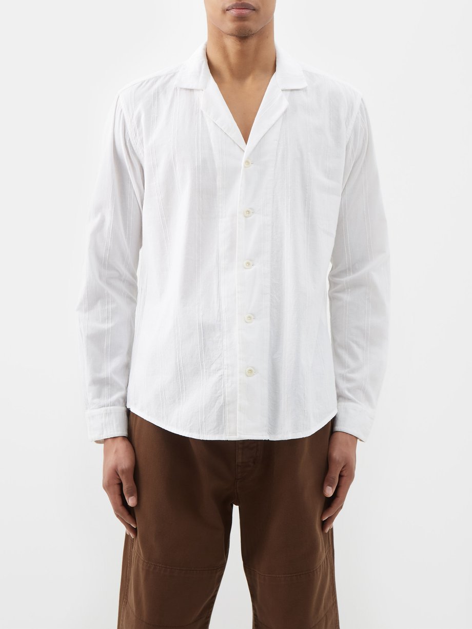 White Paloma Cuban-collar striped-cotton shirt | SMR Days | MATCHES UK