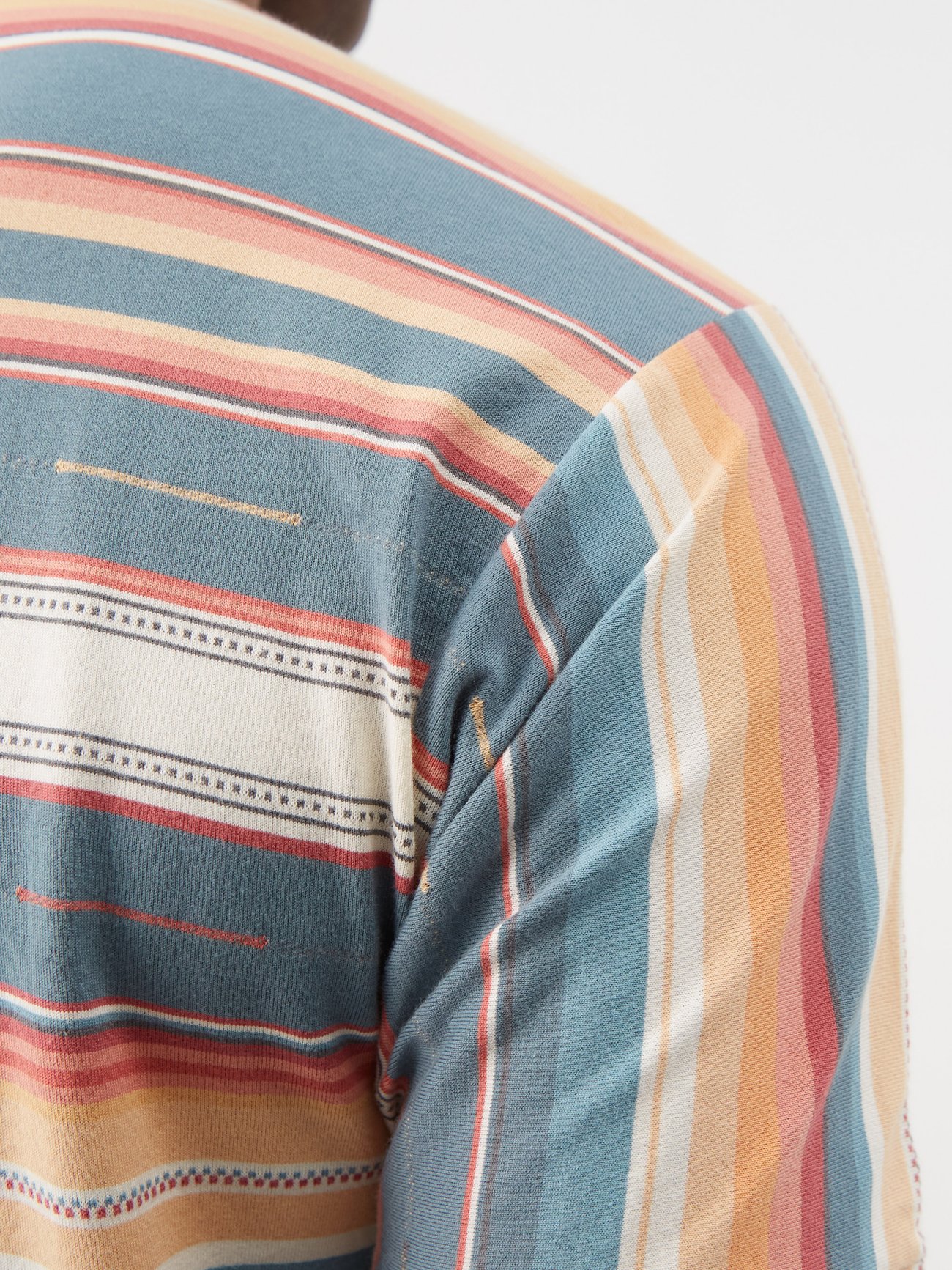 Blue Serape patch-pocket striped cotton-jersey T-shirt | RRL 