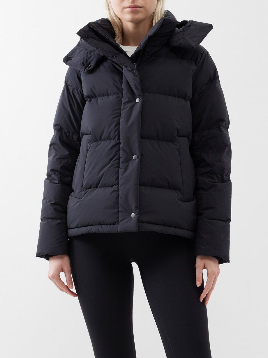 Winter Black Cropped Hooded Puffer Jacket Quilted Oversize Outwear Coat  with Drawstring : : Clothing, Shoes & Accessories