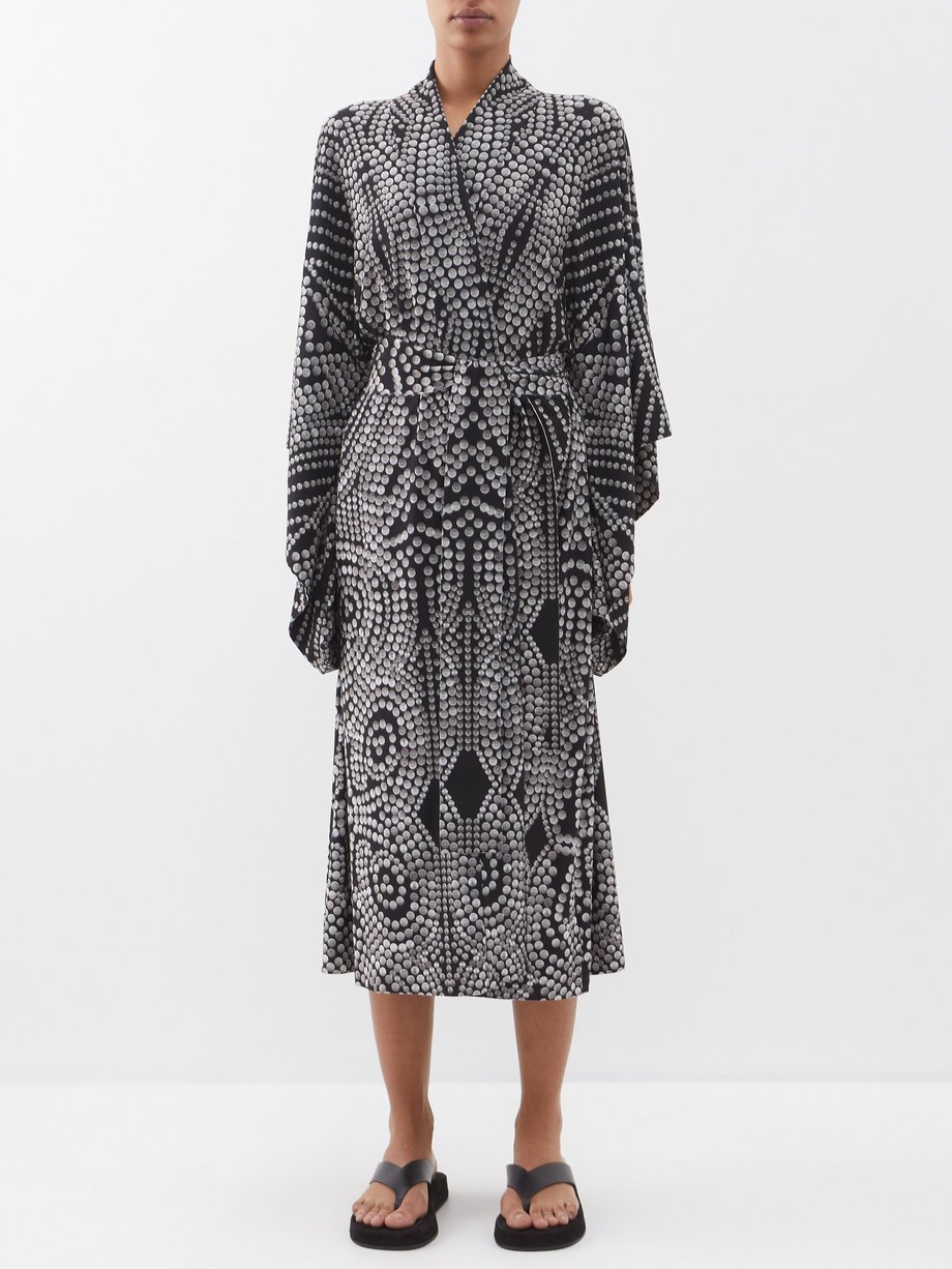 Grey Disc-print jersey robe | Norma Kamali | MATCHES UK