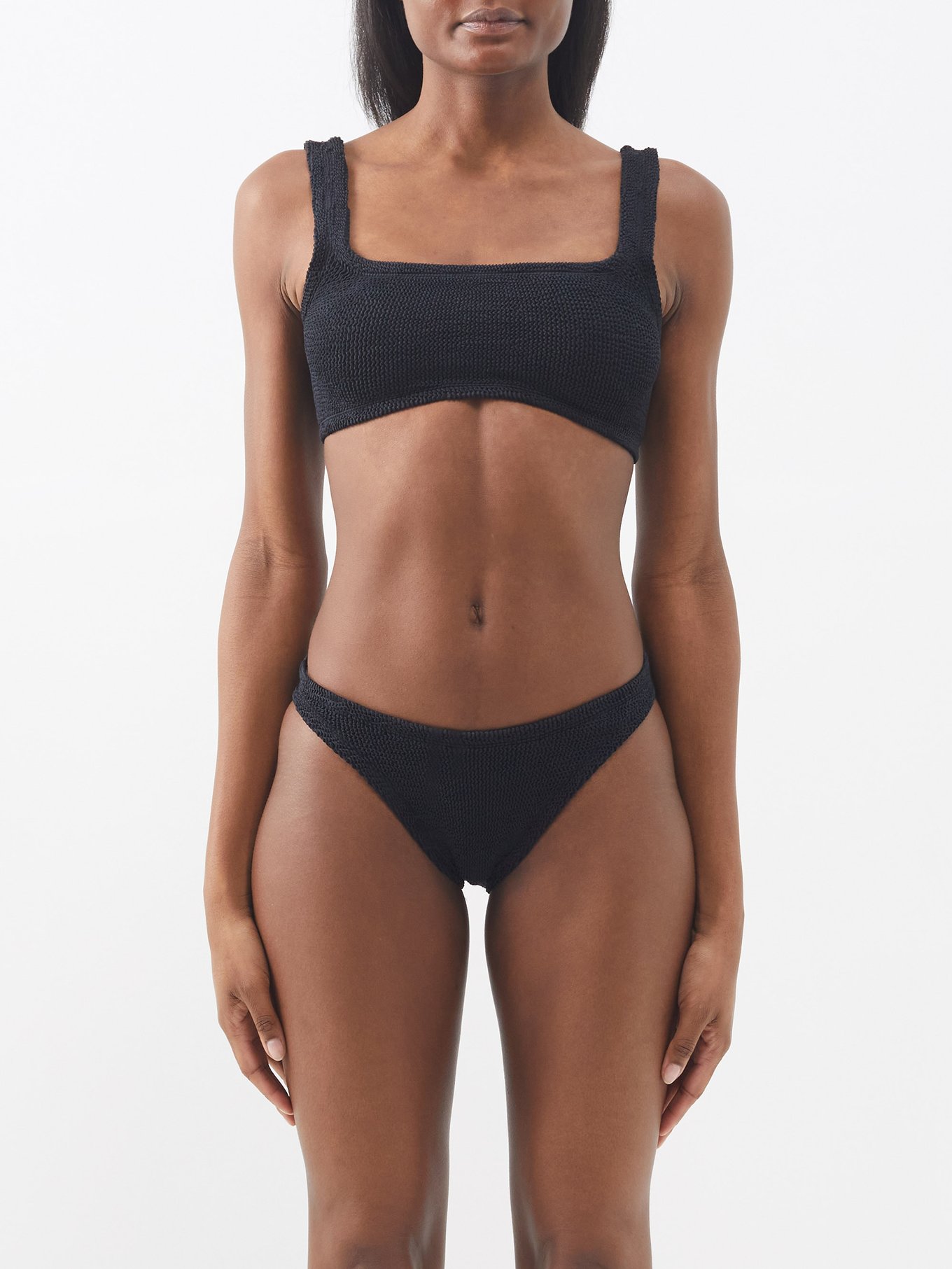 Xandra crinkle-knit bikini | Hunza G