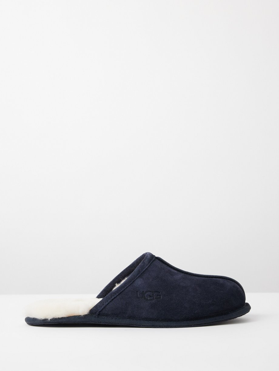 Navy Scuff backless shearling-lined slippers | UGG | MATCHES UK