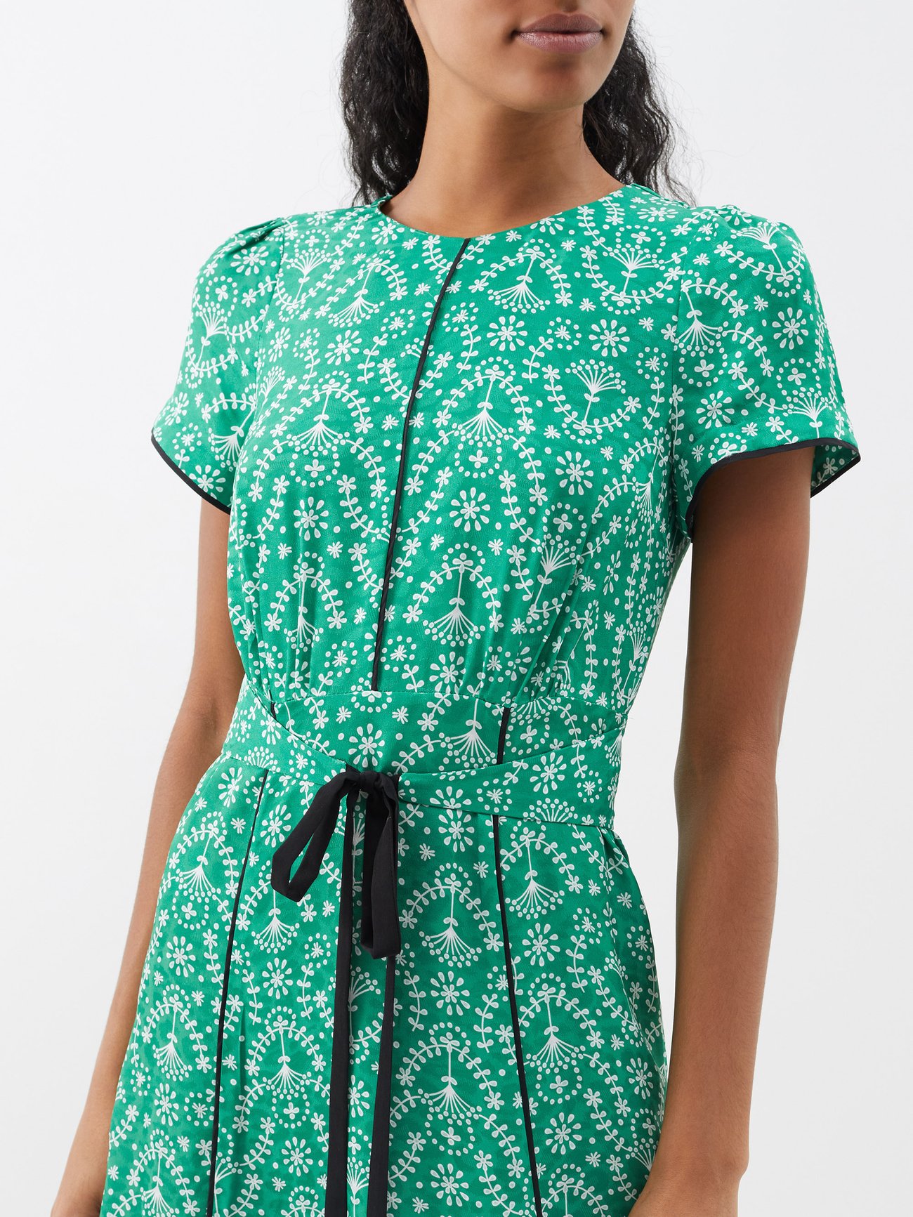 Green Rosie printed poplin midi dress Cefinn MATCHES UK