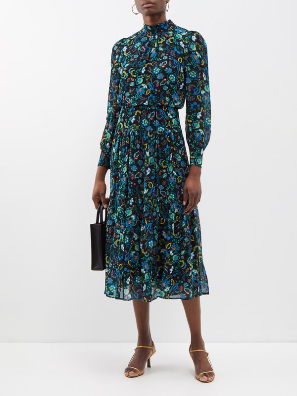 Cefinn Lorni floral-print georgette dress