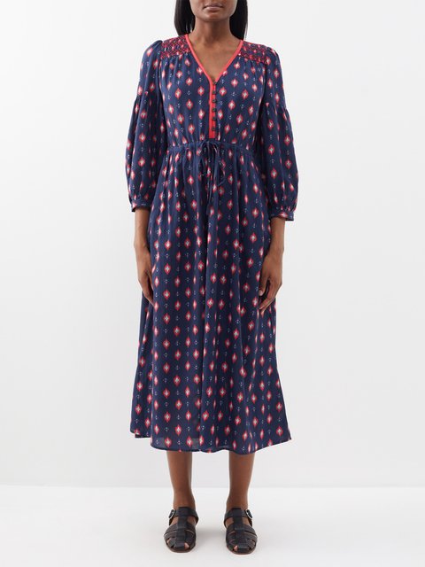 Yula printed poplin midi dress video