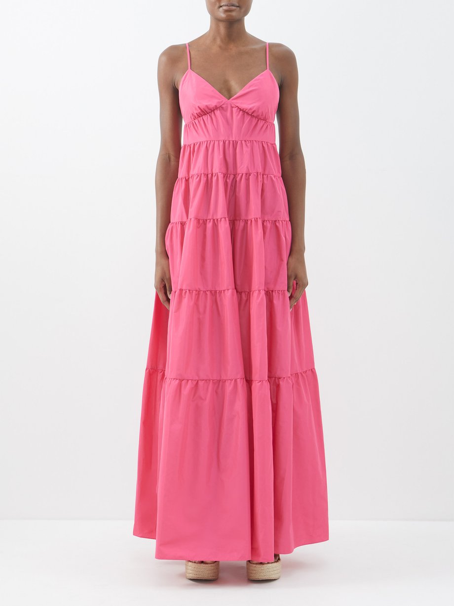 Pink Ripley gathered taffeta maxi dress | Staud | MATCHES UK