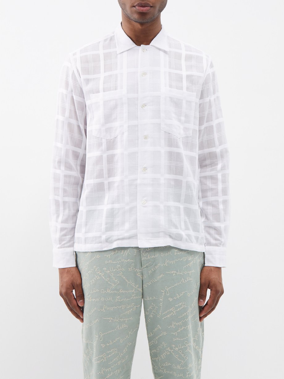 White Checked cotton-voile shirt | Bode | MATCHES UK