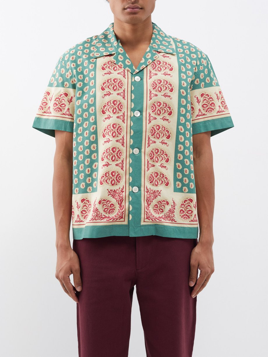 Paisley Frame block-print cotton shirt