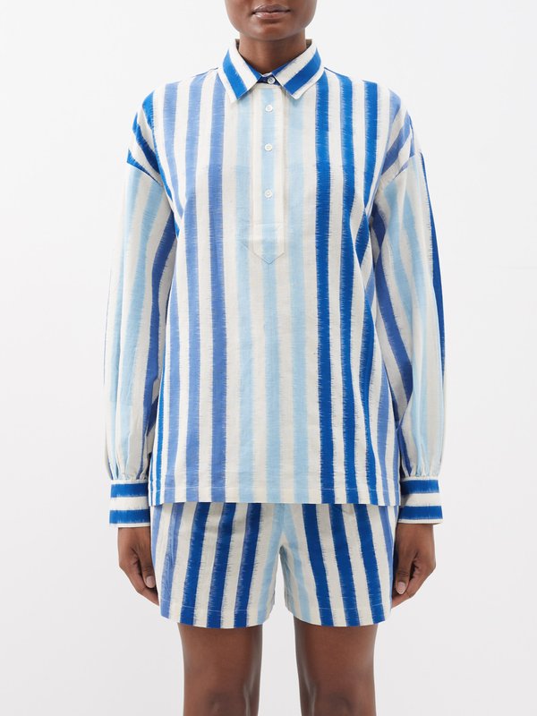 Emporio Sirenuse Tessa ikat-stripe cotton shirt