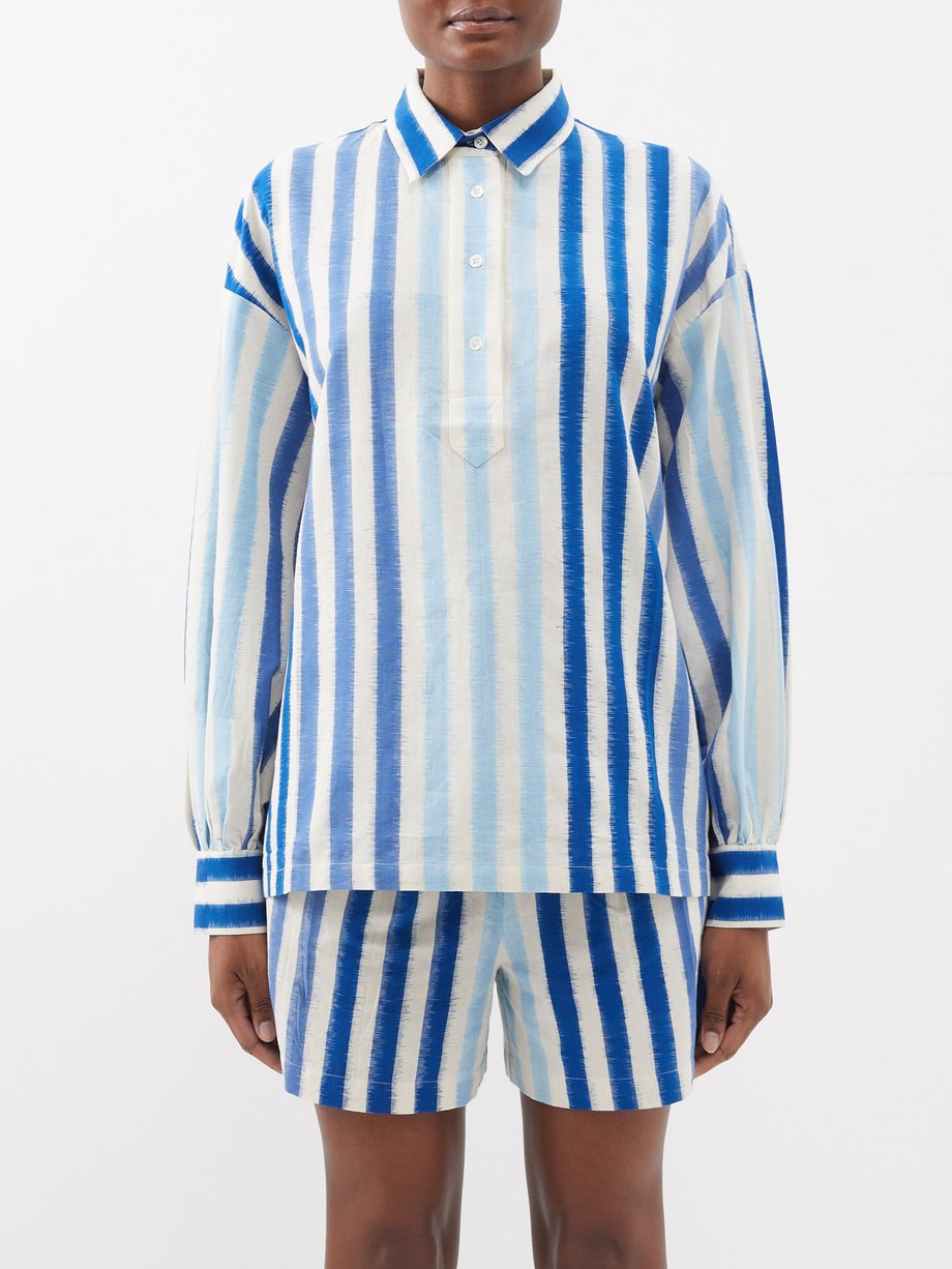 Emporio Sirenuse Tessa ikat-stripe cotton shirt
