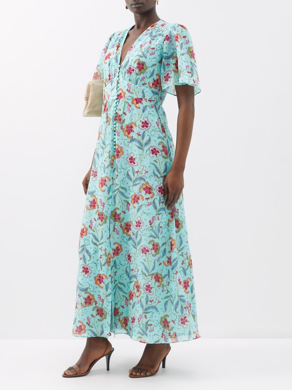Saloni Emmy floral-print cotton-blend maxi dress