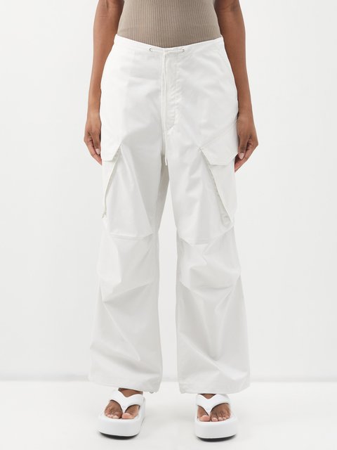 White Ginerva cotton cargo trousers Agolde MATCHES UK