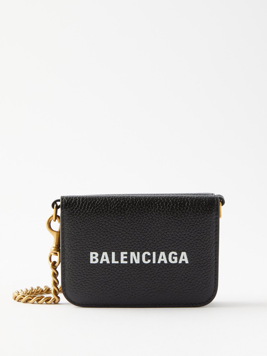 Skab Automatisering Tegne Black Logo-print faux-leather chain-strap wallet | Balenciaga |  MATCHESFASHION US