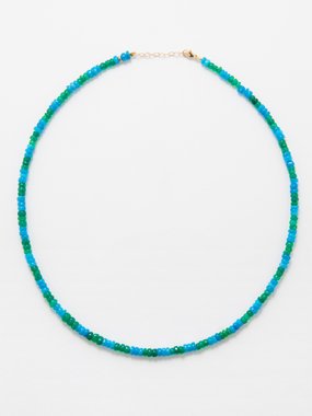 Jia Jia Marine Stripe opal & 14kt gold necklace