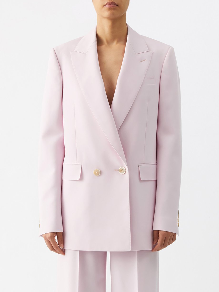 Alexander McQueen Pink Double-breasted crepe suit jacket | 매치스패션, 모던 ...