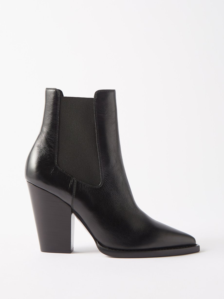 Black Theo 95 leather ankle boots | Saint Laurent | MATCHES UK