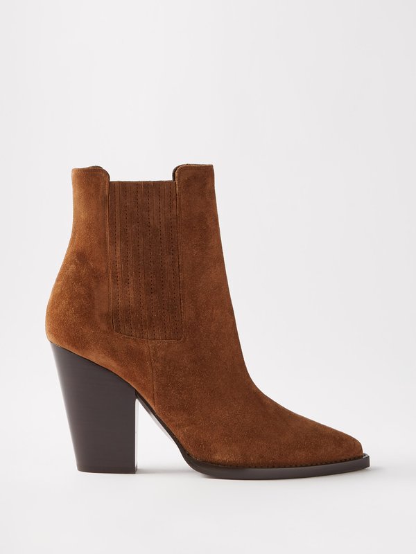 Brown Theo 95 suede ankle boots | Saint Laurent | MATCHES UK