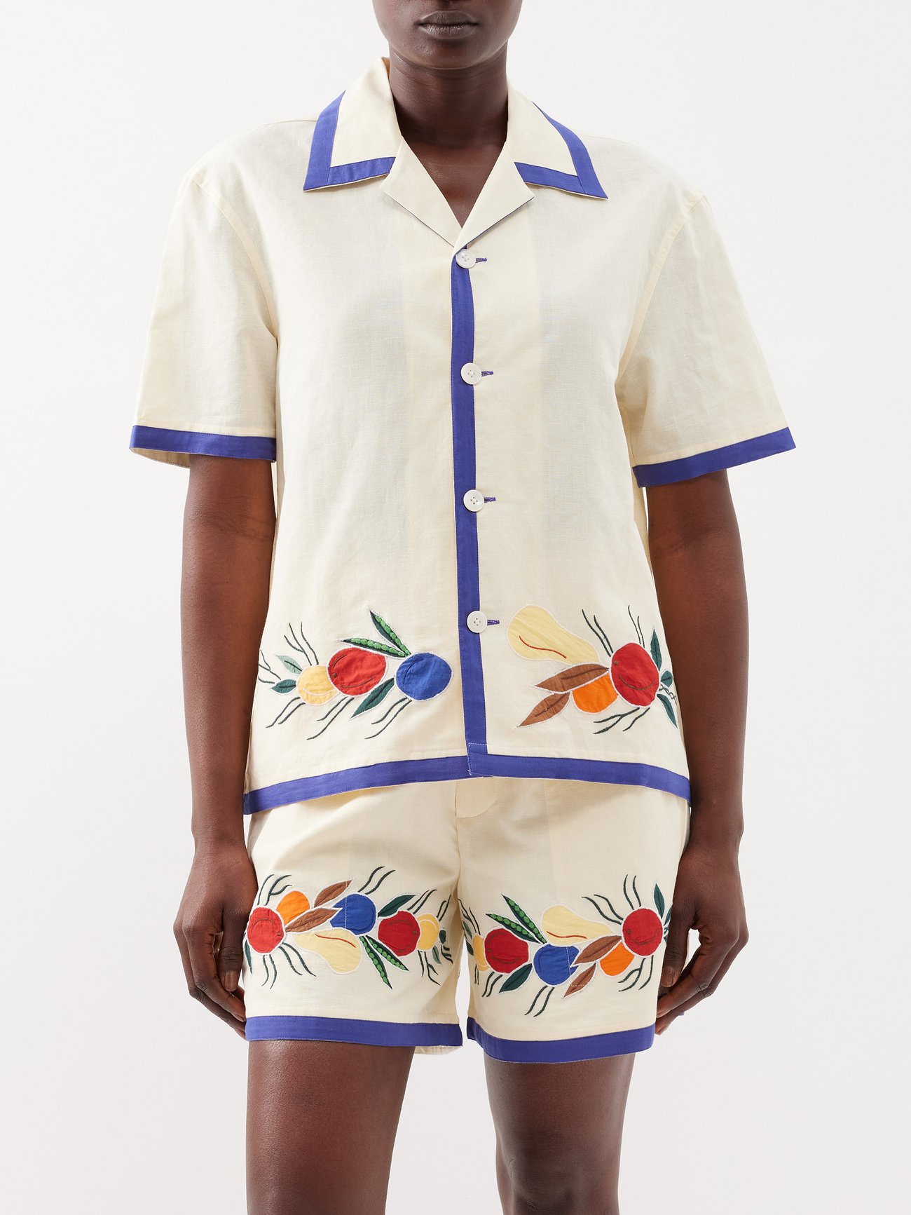 Dessert Applique Cotton Shirt in Multicoloured - Bode