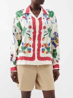 Gucci Ny Yankees Floral Print Shirt in White