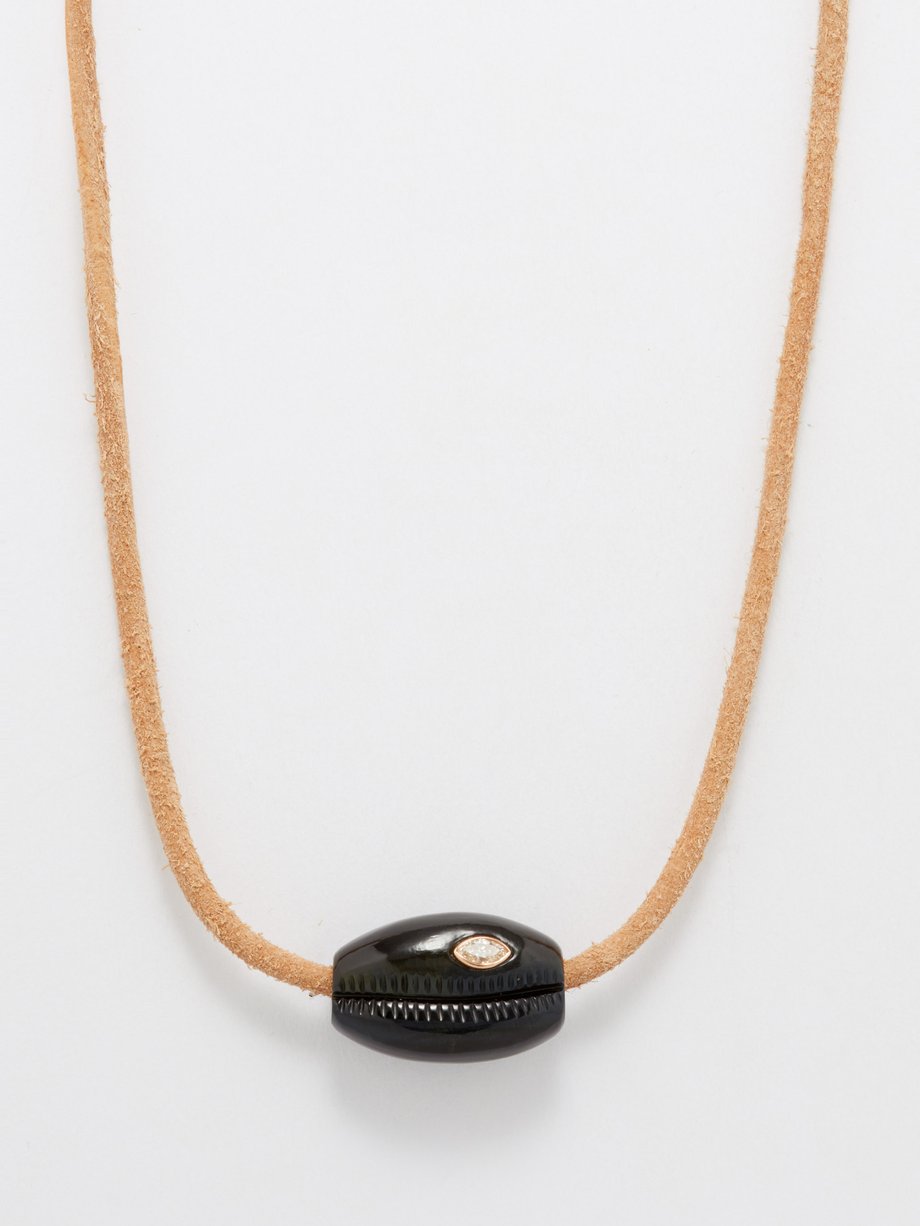 Dezso (Dezso By Sara Beltrán) Cowry bead diamond & 18kt rose-gold necklace