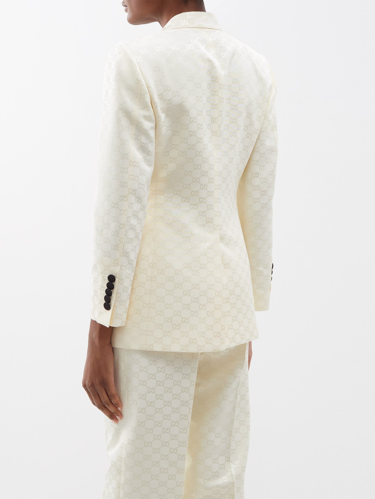 GG-jacquard single-breasted cotton blazer, Gucci, MATCHESFASHION.COM