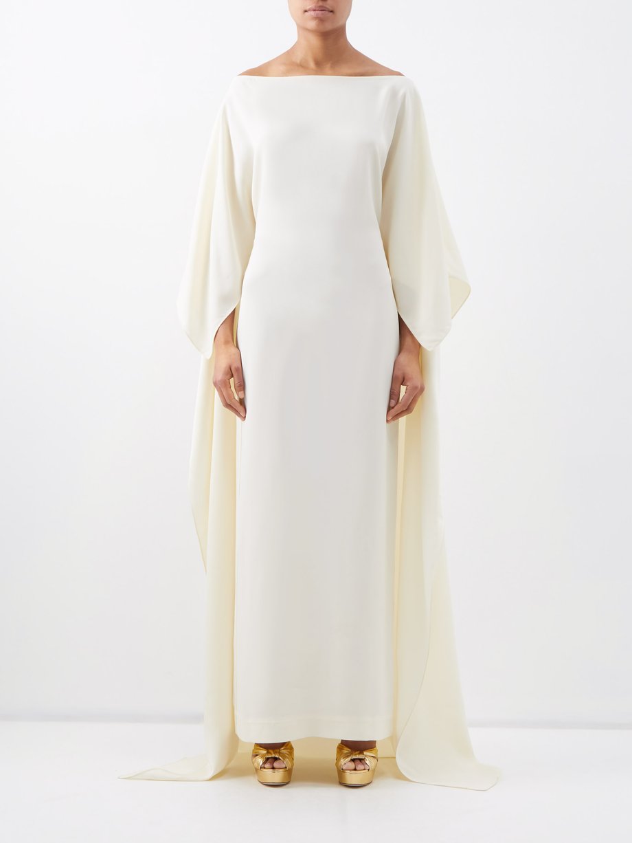 White Leggera cape satin maxi dress | Taller Marmo | MATCHES UK
