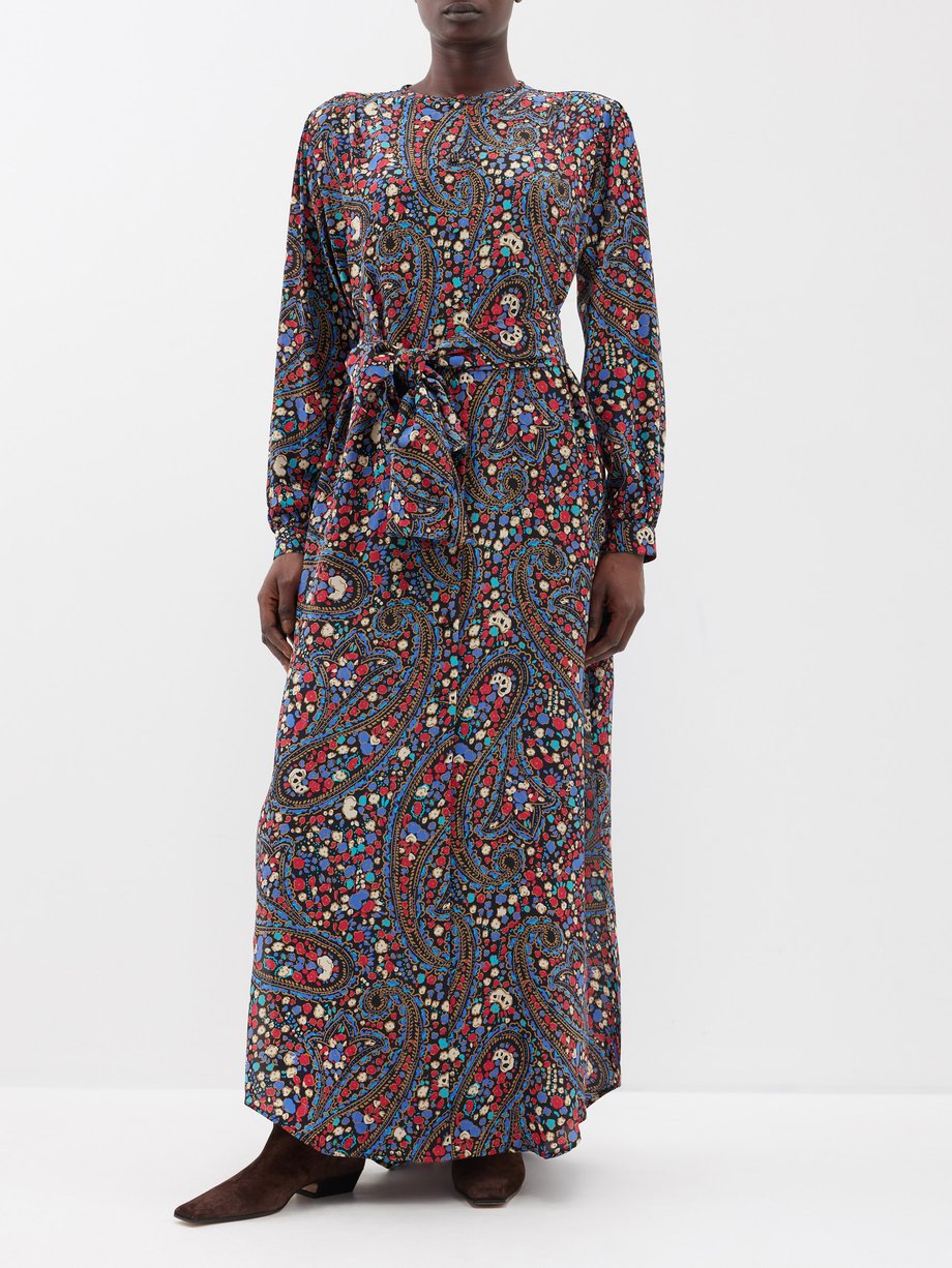 Blazé Milano X Cabana Menorquin paisley-print silk dress
