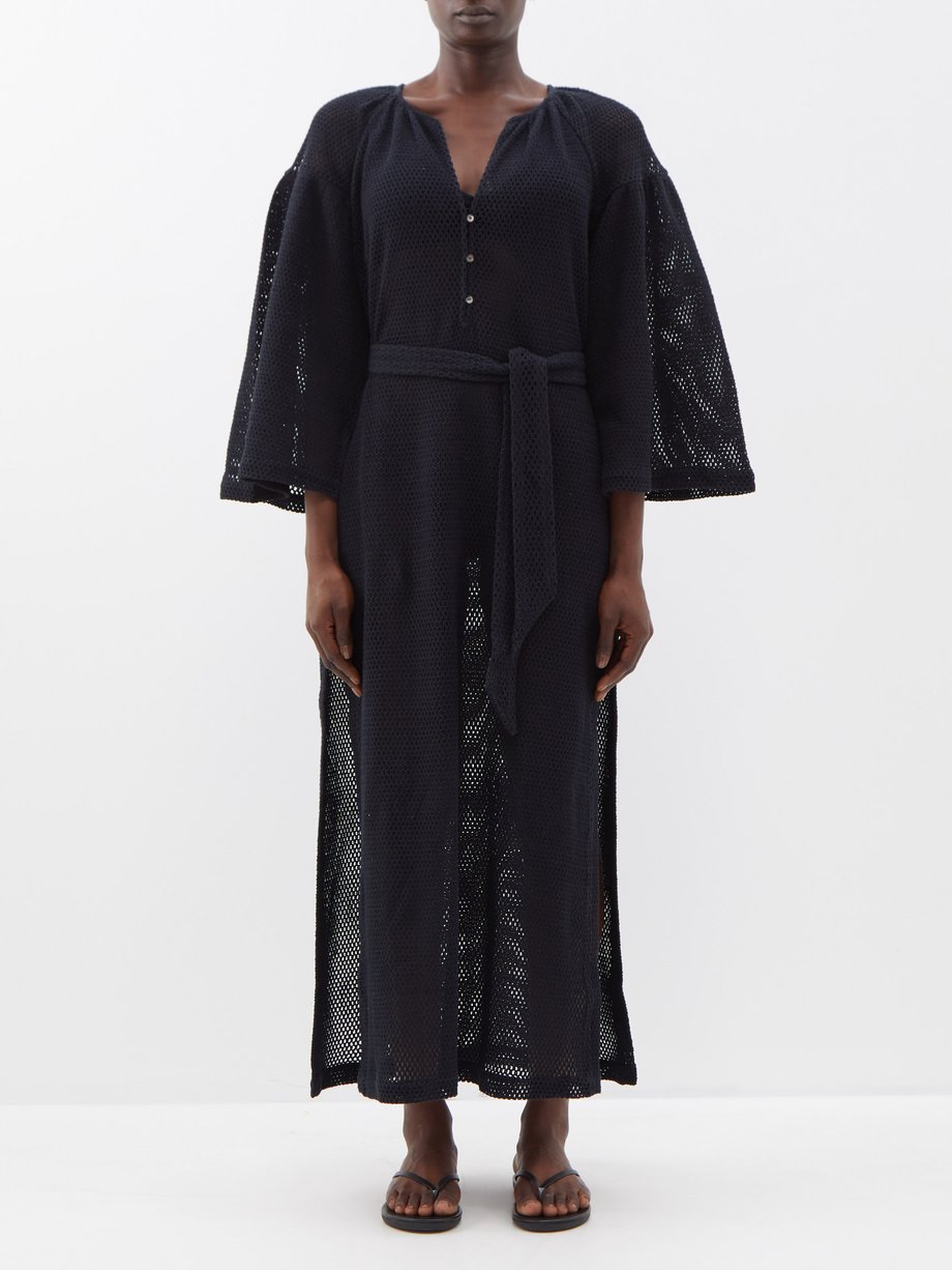 Black Citrine cotton-mesh maxi dress | Boteh | MATCHES UK