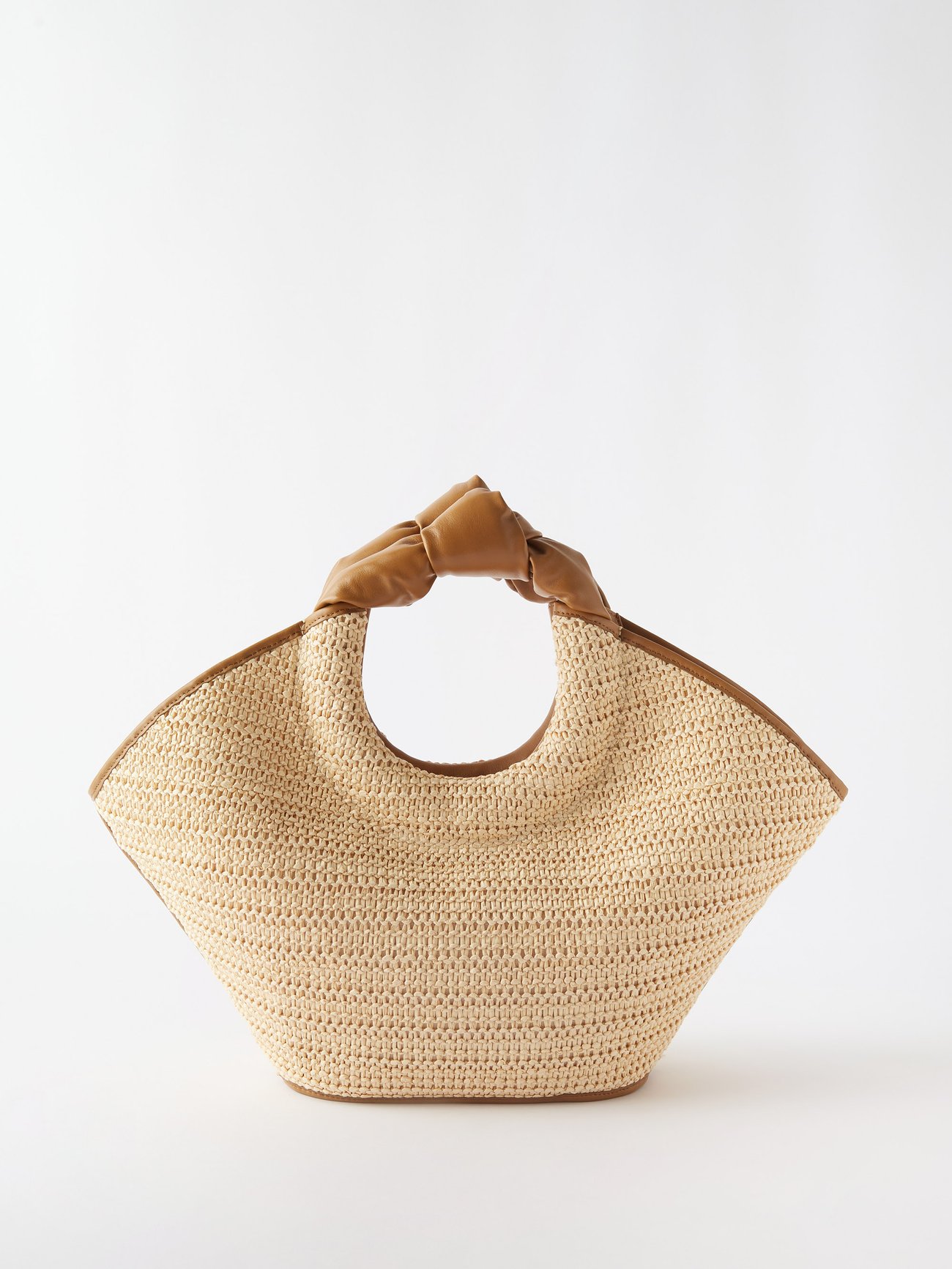 Alqueria Leather-Trimmed Straw Tote By Hereu