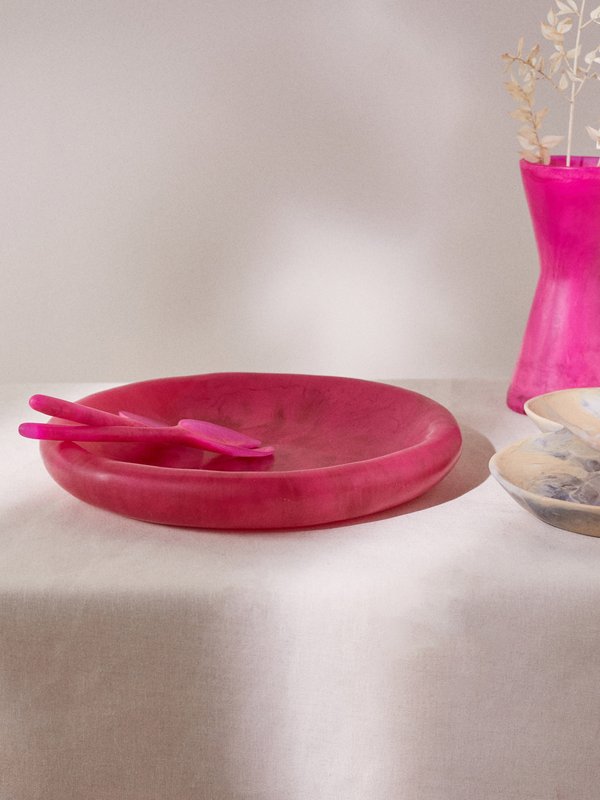 Dinosaur Designs Large marbled-resin serving bowl