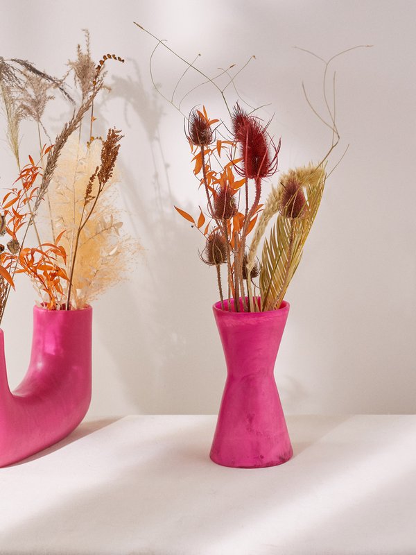 Dinosaur Designs Tall Bow marbled-resin vase