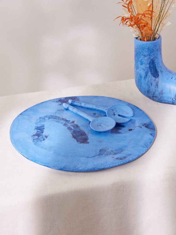 Dinosaur Designs Moon marbled-resin cheese platter