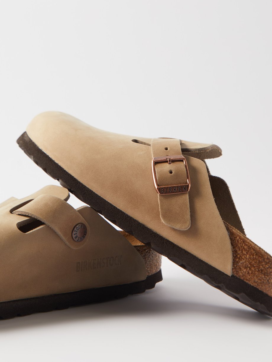 Beige Boston buckled oiled-leather clogs, Birkenstock