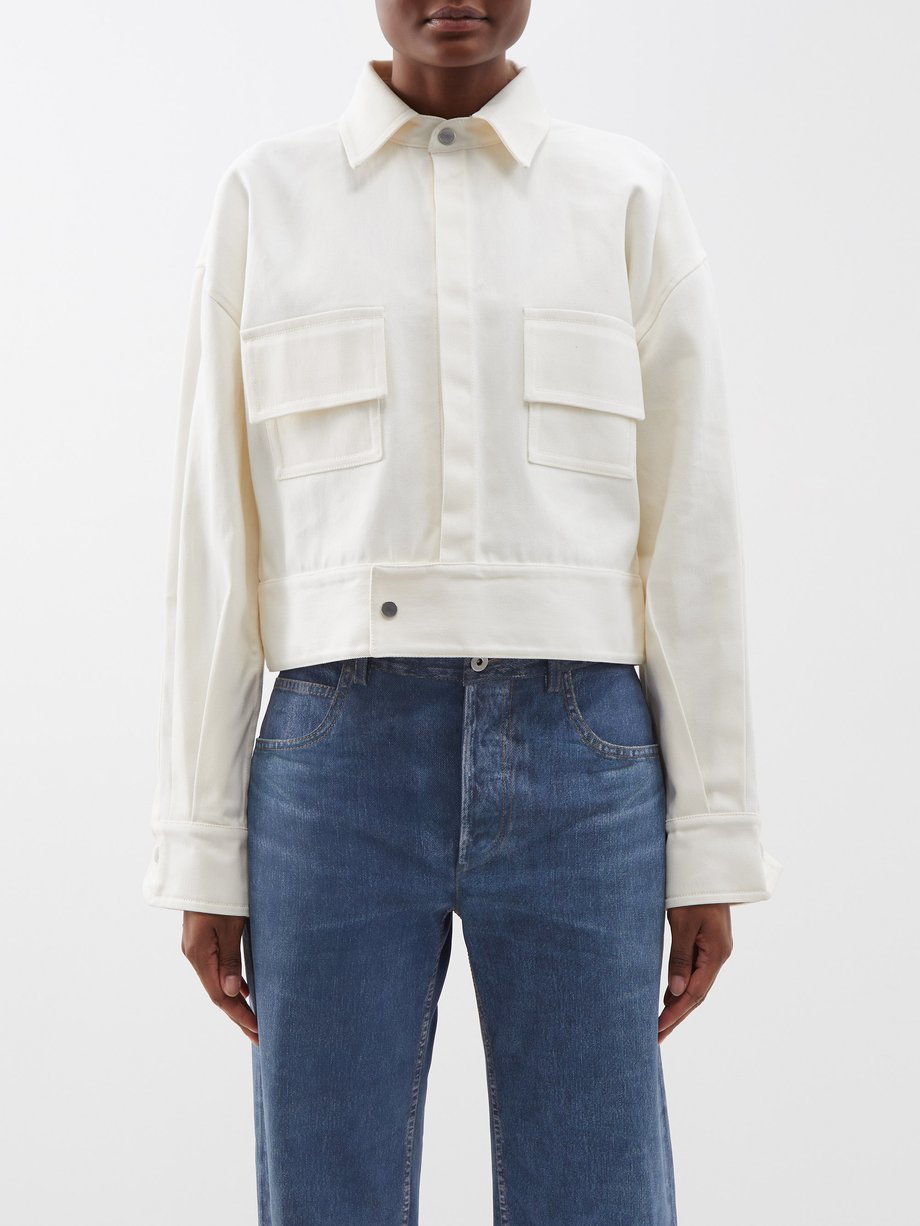 Lorenza cotton-gabardine cropped jacket