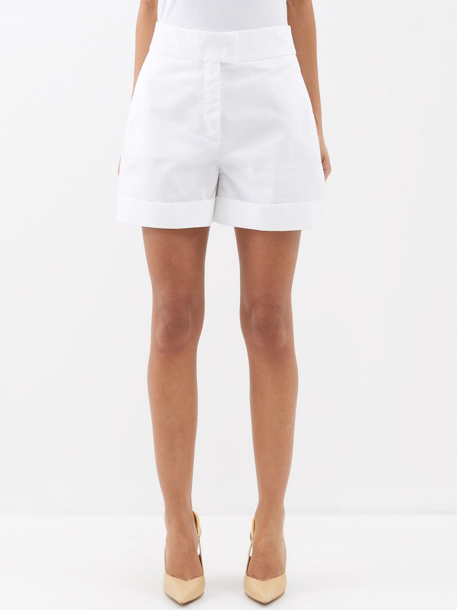White High-rise cotton shorts | SaSuPhi | MATCHES UK