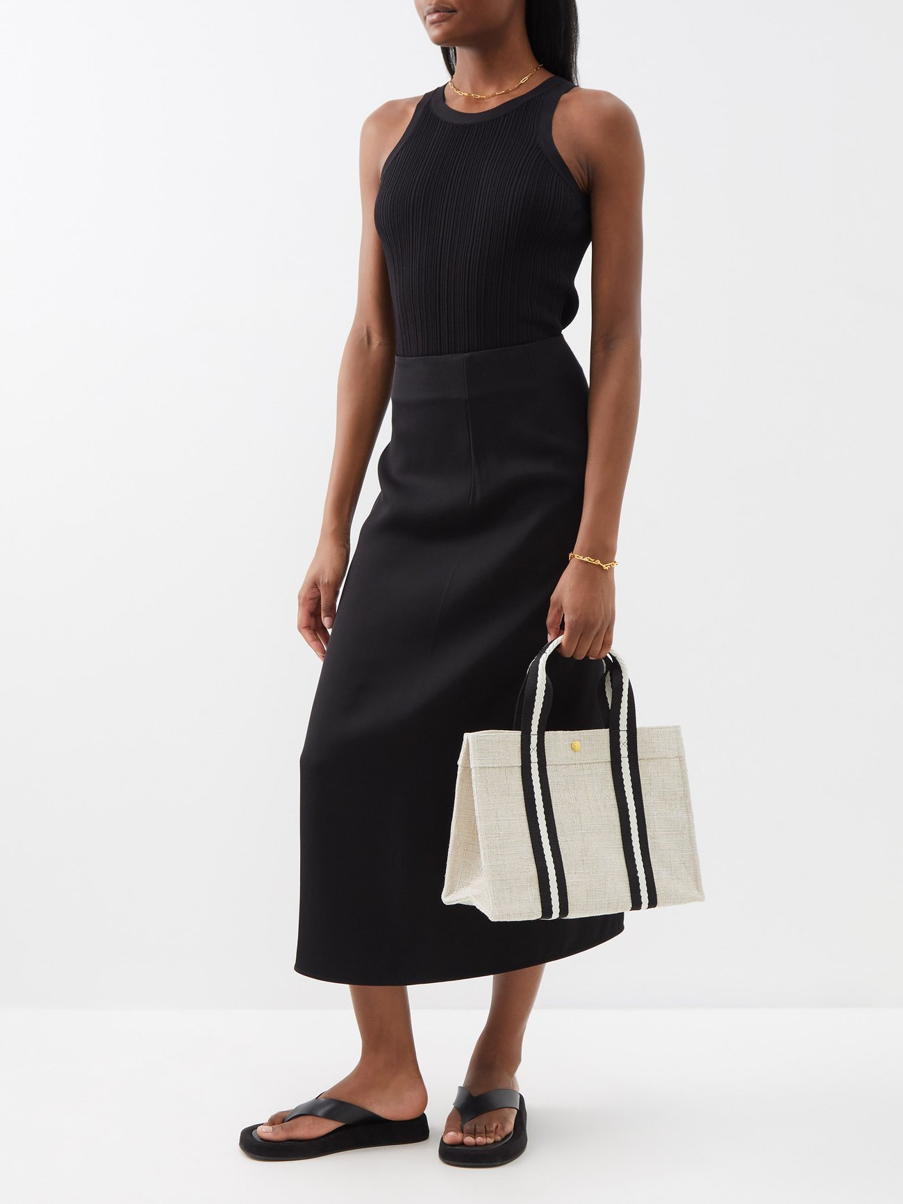 RUE DE VERNEUIL Francoise Shoulder Bag in Grey Tweed - ShopStyle