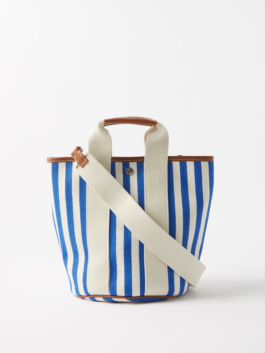 Blue Cruise small striped cotton-blend bucket bag | Rue De Verneuil ...