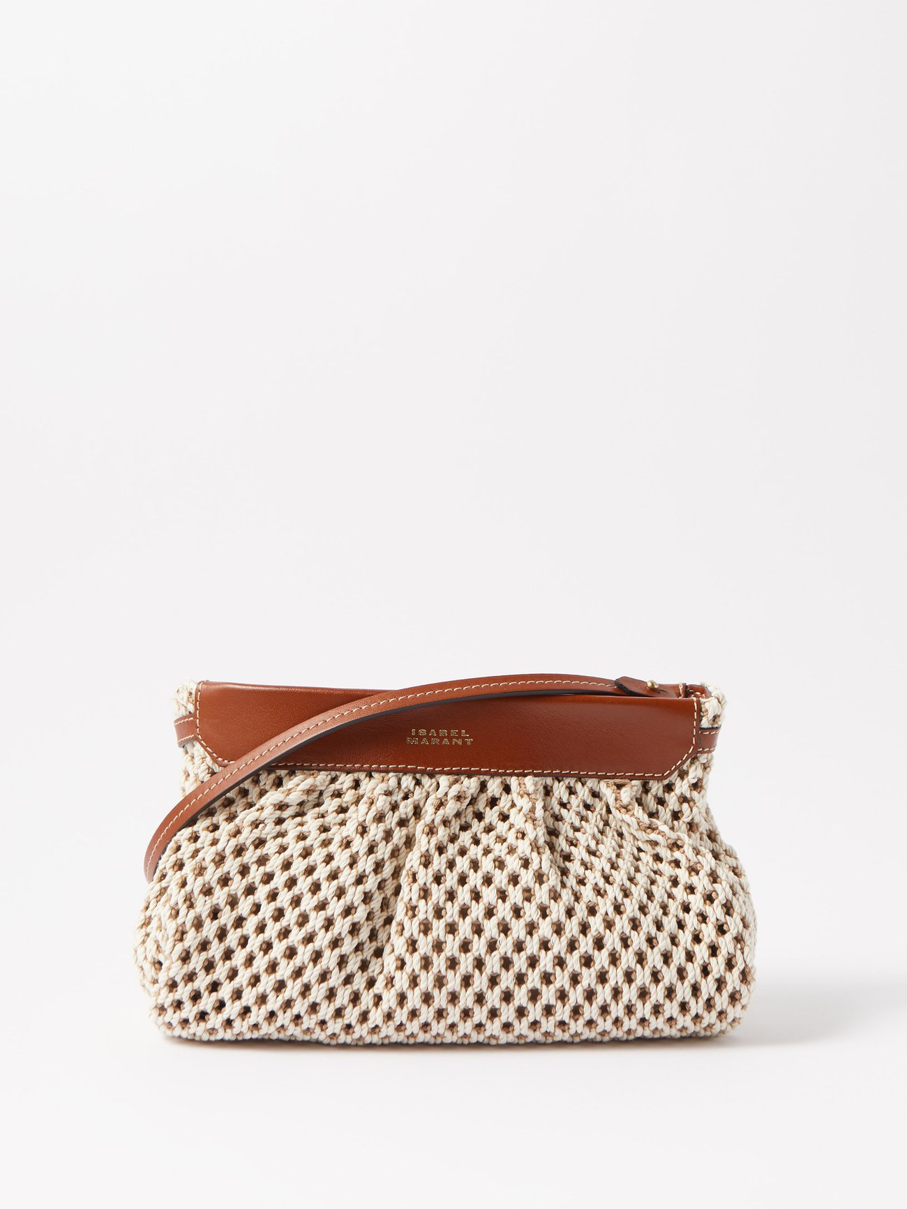 White Luz small leather-trim crocheted clutch bag | Isabel Marant ...