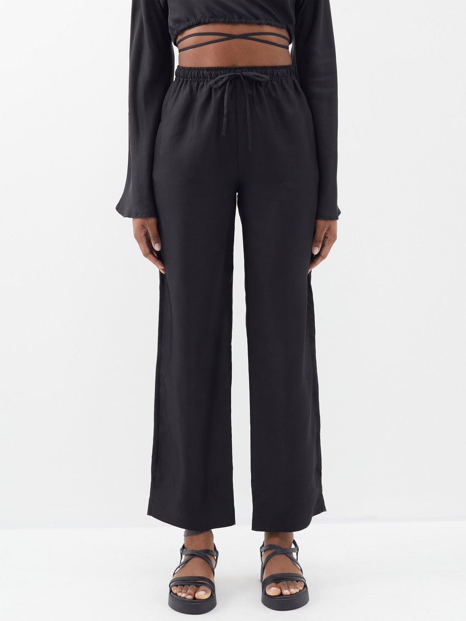Velvet Two Piece Outfit Palazzo Pants and Crop Top - Joyce Young