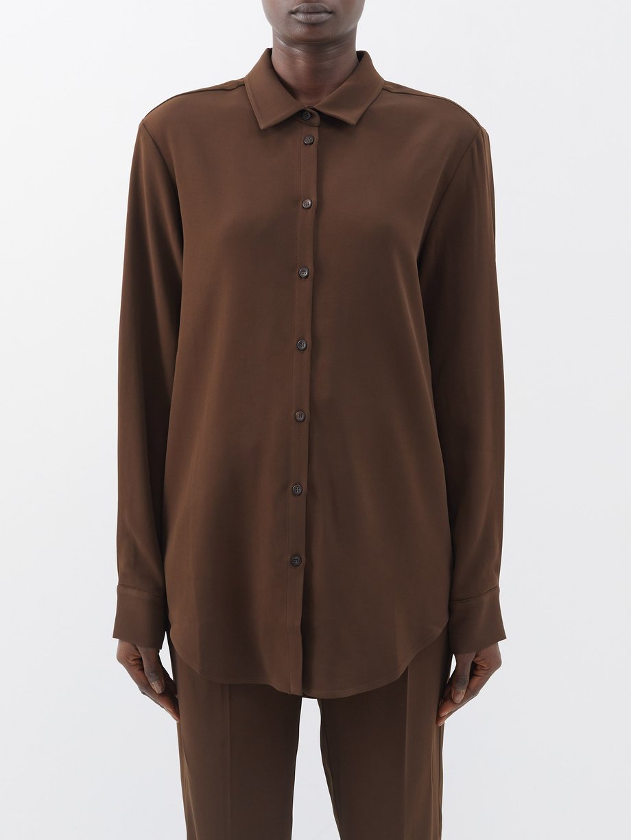 Brown London recycled fibre crepe shirt Asceno MATCHES UK