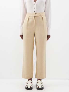 Le Kasha Nabq pleated organic-linen trousers