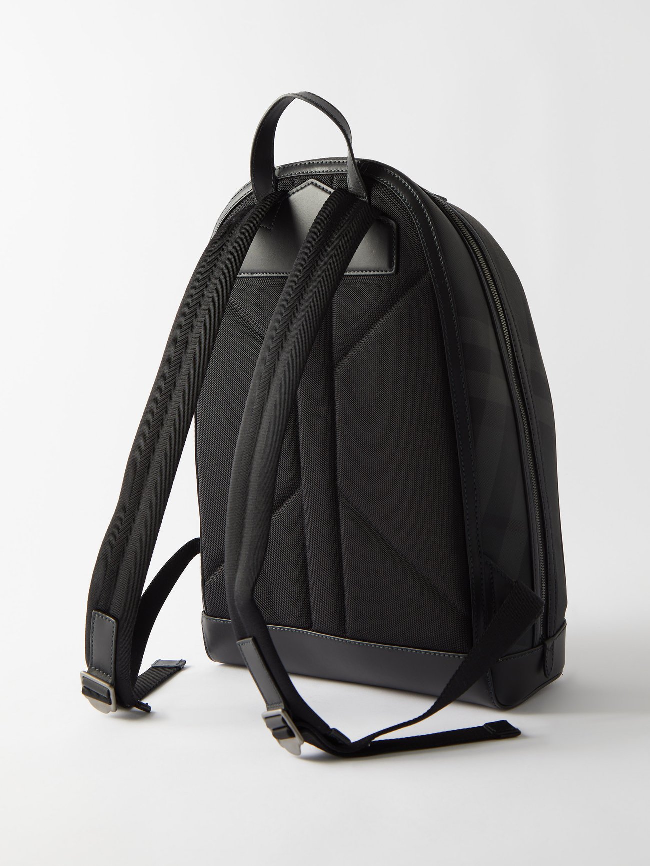 Black Muswell checked coated-canvas backpack